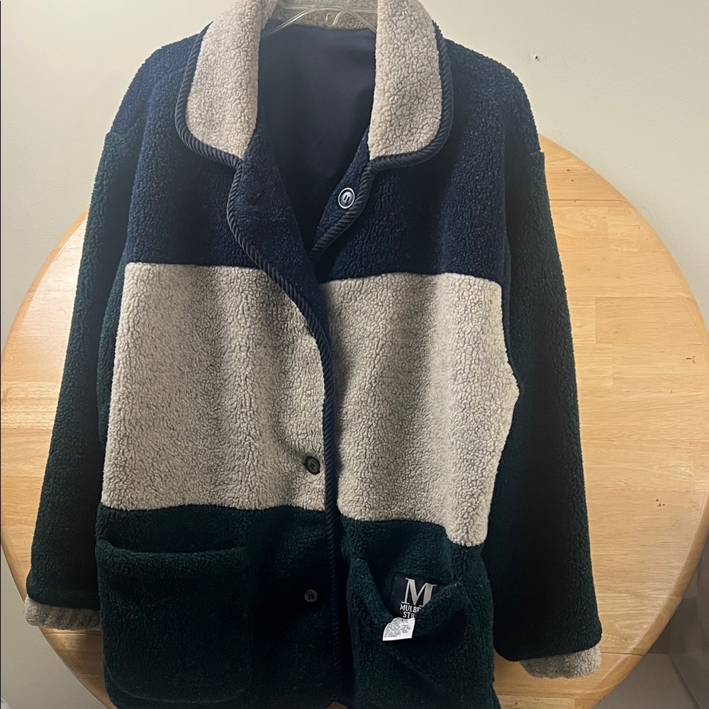 Colorblock Fleece Blazer